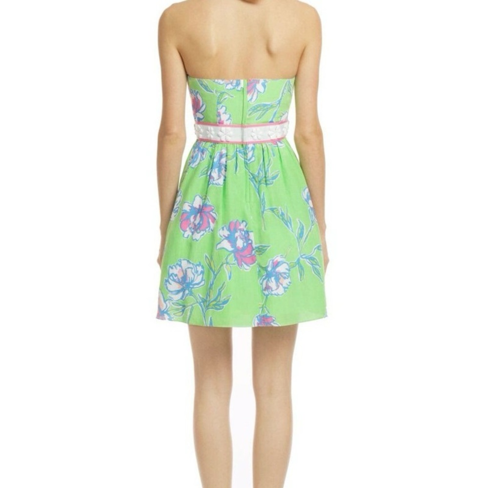 Lilly Pulitzer Langley Green Strapless A-Line Dress - Picture 3 of 10
